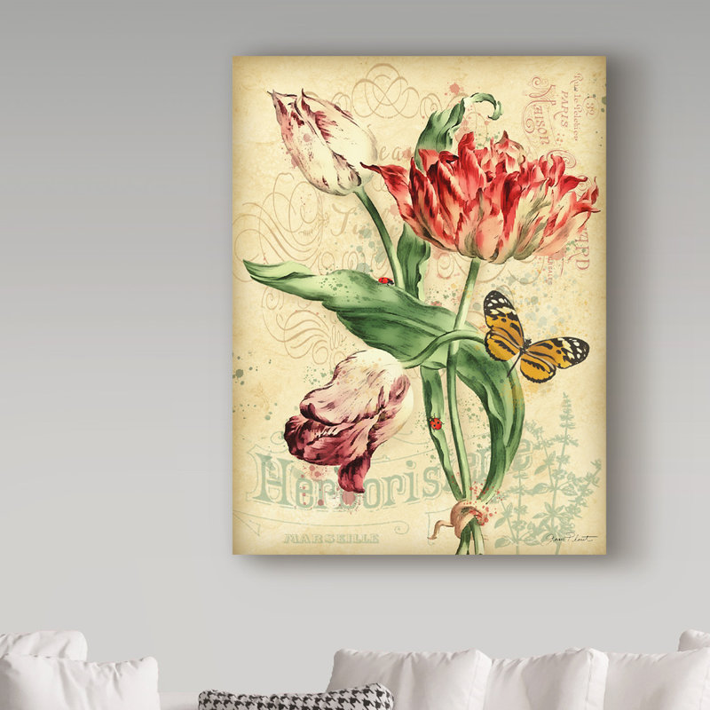 «French Florals 2» par Deagen, impression sur toile tendue, H 47 po x l 35 po x P 2 po