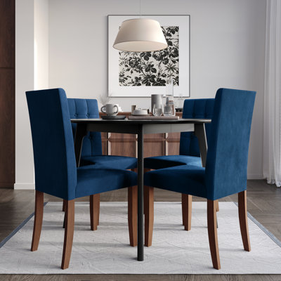 Ensemble de salle à manger 5 pièces avec table ronde L 42 po et chaise en bois