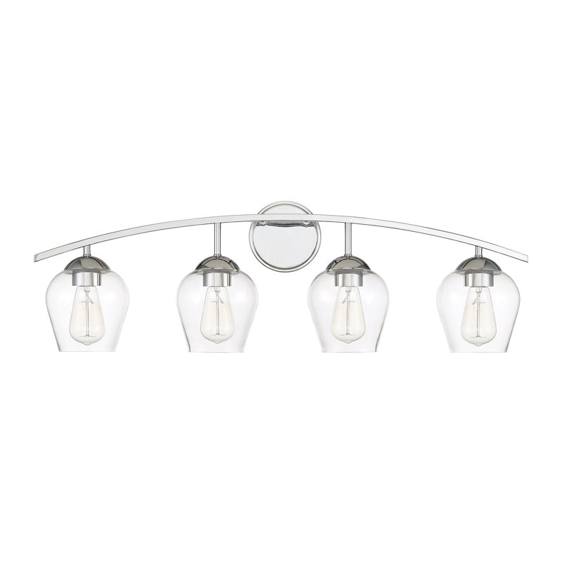 Éclairage pour salle de bain à intensité variable à 4 lumières Storrs en chrome, Chrome