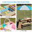 Table de pique-nique en bois pour enfants, table de sable et d'eau avec parasol, table d'activités pour jouer sur la terrasse