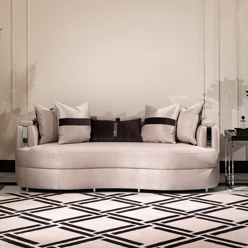  Carmela Standard Jacquard Sofa - Zinc, 28.5" H x  85.5" W x  37.5" D