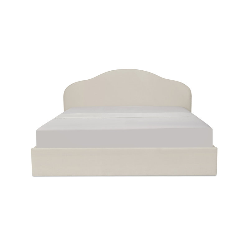 Très grand lit de rangement Clingman crème, Crème, King