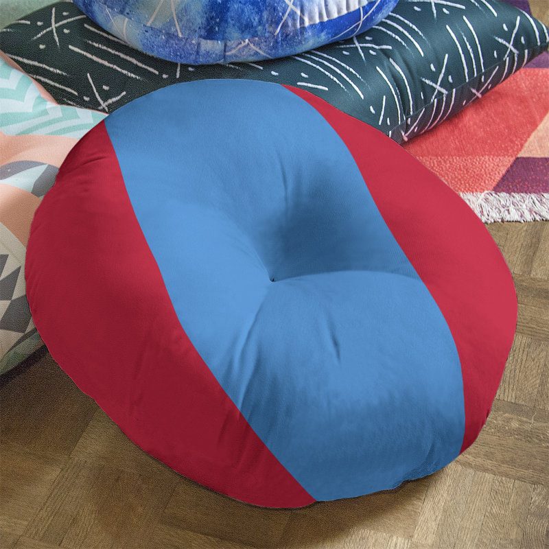 Reversible Throw Pillow, 26" H x 26" W, Red/Blue