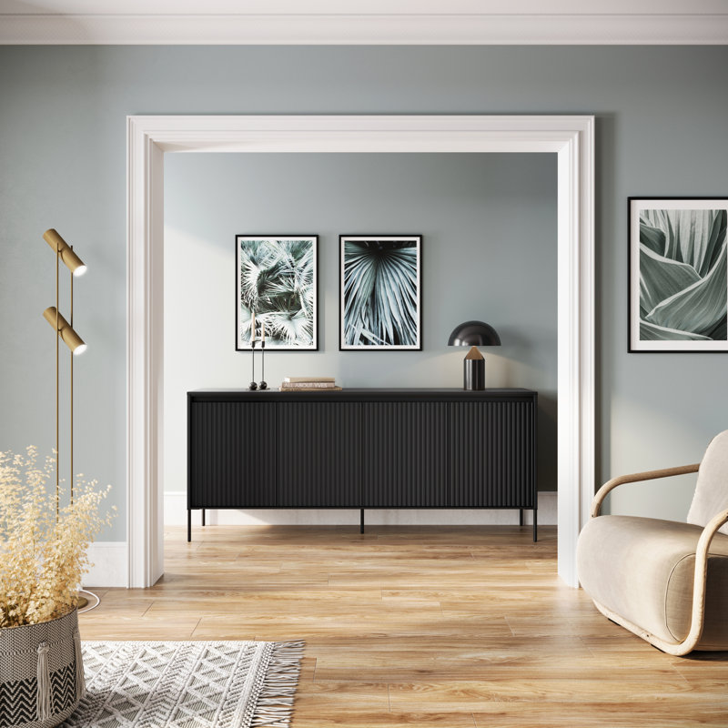 Alv 193cm Sideboard, Black Matt
