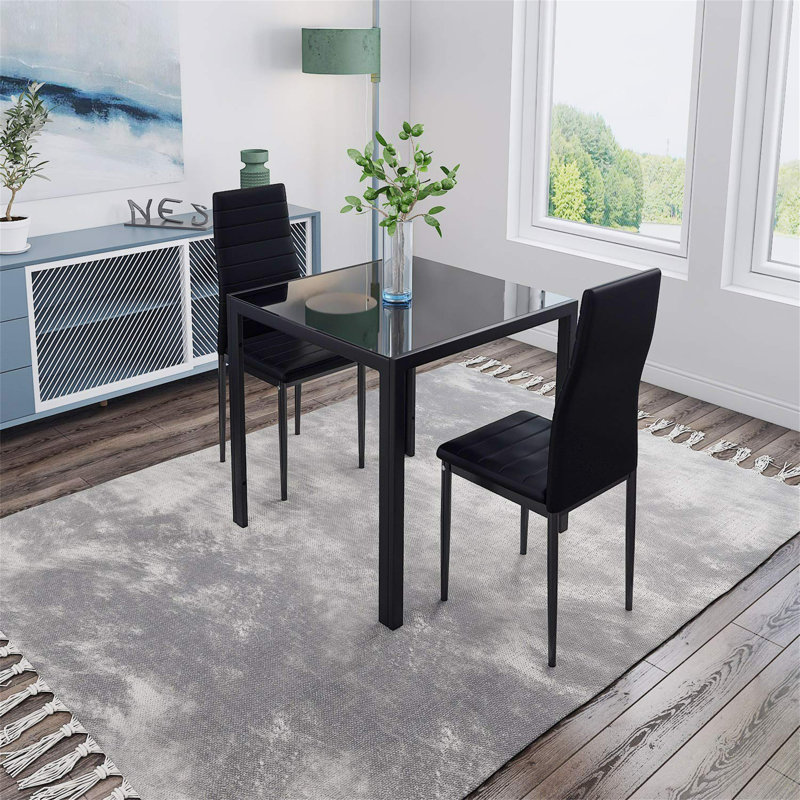 Otisco 2 - Person Dining Set, Black