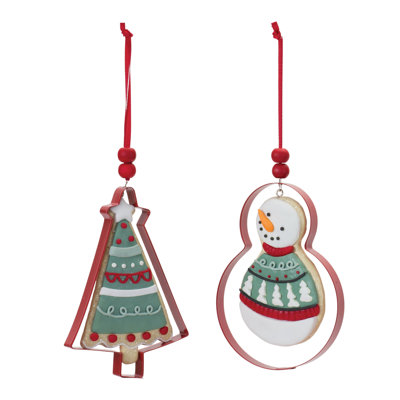 4.25'' Metal Snowmen Holiday Shaped Ornament