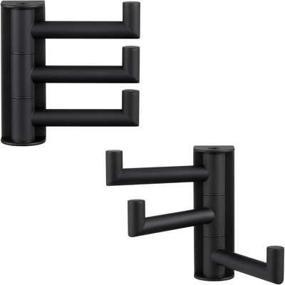 Swivel Towel Hooks With 3 Foldable Arms, 304 Stainless Steel Wall Mounted Hand Towel Holder, Space-Saving Bathroom Organizer