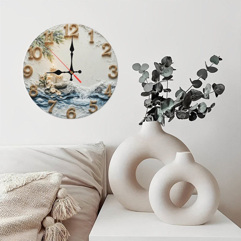 Horloge en relief avec bougies ondulées