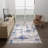 HGTV Everyday Chic Machine Washable Indoor Rug, Printed Soft Flannel Polyester with Non-Slip Backing,  Halden Blue 6x9-1341857898-1341857902