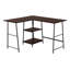 Bureau d'ordinateur de coin en L avec tablettes de rangement-1533985292
