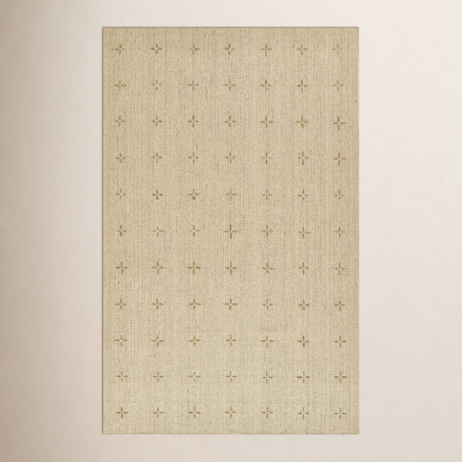 Patton Natural Hand-Loomed Geometric Wool Rug, Rectangle 3'6" x 5'6"