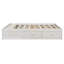 Structure de lit plateforme grand format avec 4 tiroirs de rangement et pied de lit relevable hydraulique, sans tête de lit, moderne et peu encombrant, blanc-1444660014