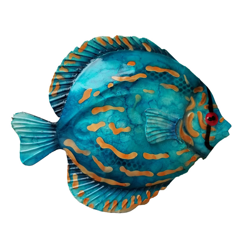 Décoration murale en métal côtier discus fish