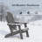 Classic Folding Adirondack Chair, HDPE Adirondack Chair with Ergonomic Design & Cup Holder for Patio and Fire Pit-1947985302