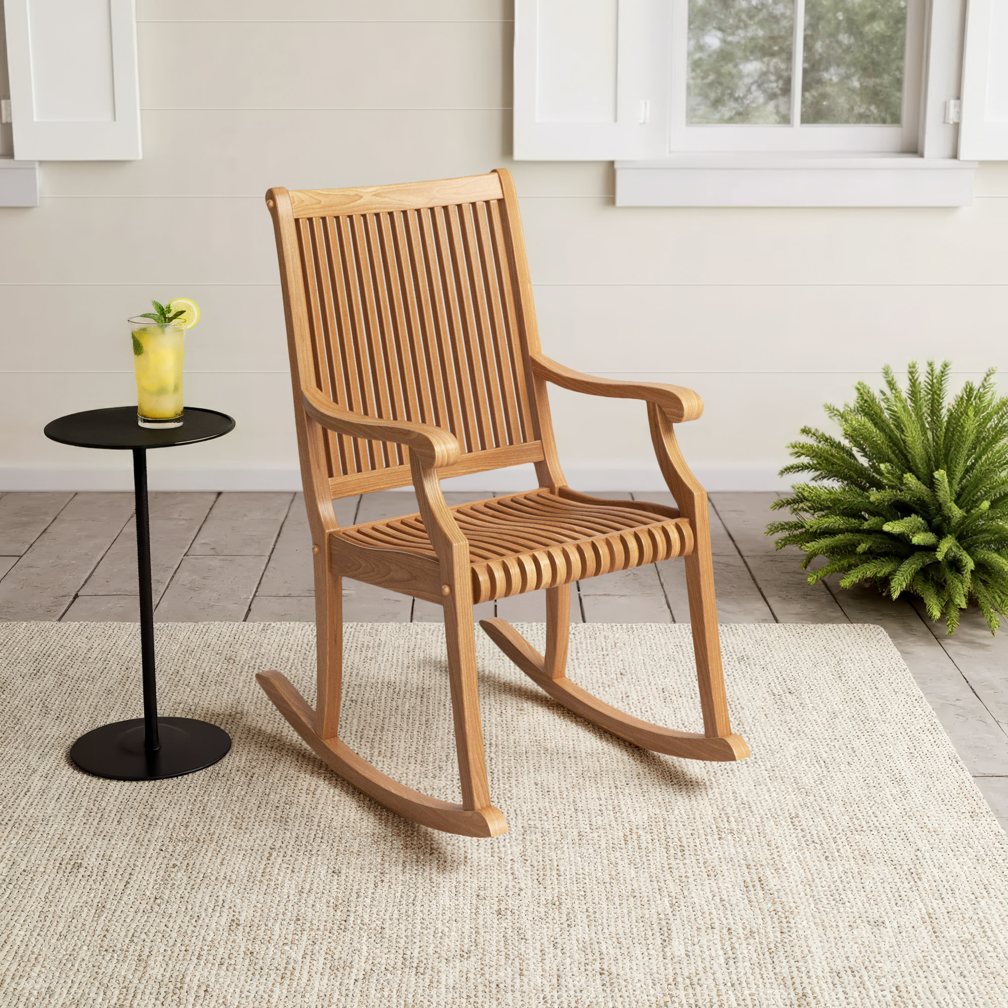 Argon Teak Wood Porch Rocking Chair