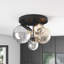 Bertina 5-Light Modern Globe Glass Shade Dimmable Semi Flush Mount Light