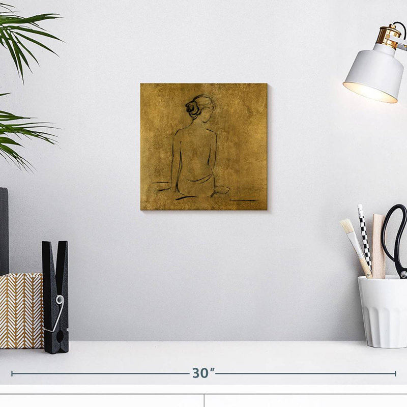 Leisha Golden Bather I, 10" H x 10" W