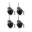 1-1/2" Diameter Antique Brass Swivel Hooded PVC Ball Caster 2" X 1-3/16" Rectangular Top Plate 4 Pack-91683526