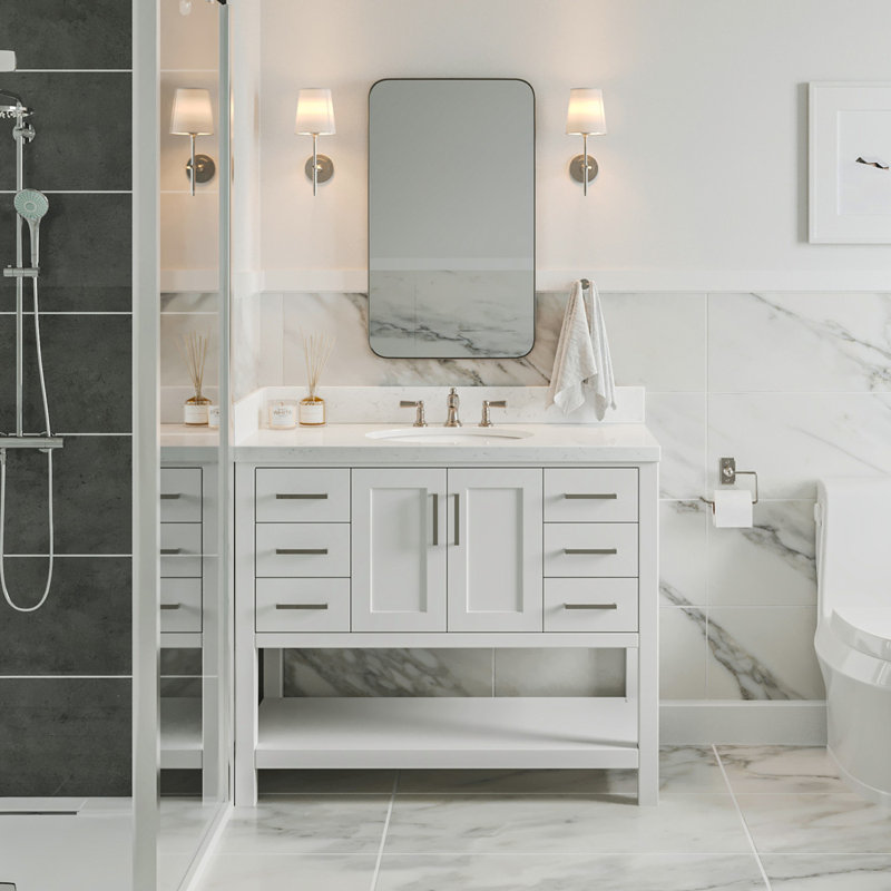 Magnolia Bath Vanity Rectangular Basin S043SWQ, Oval, Gray