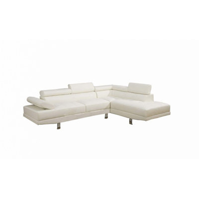 Sectional Living Room Furniture Faux Leather Adjustable Headrest