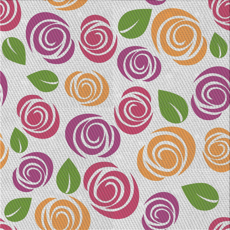 Tapis mauve à motif floral Yusha, Carré 4 pi