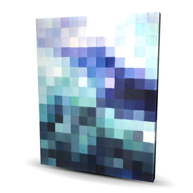 Pixelized Landscape - Modern Bathroom Canvas for Home Decor