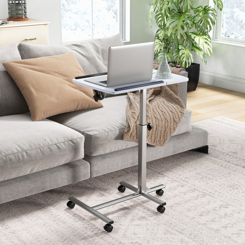Dilauro Adjustable Metal Base Computer Desk, White