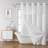 White Extra Long No Hook Waffle Weave Shower Curtain With Snap-In Liner Replacement, 230GSM Waterproof Fabric Hotel Shower Curtain Set For Bathroom, Through Mesh Top Window,71Wx86h