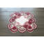 Napperon en dentelle européenne bordeaux et blanche (14 po²)