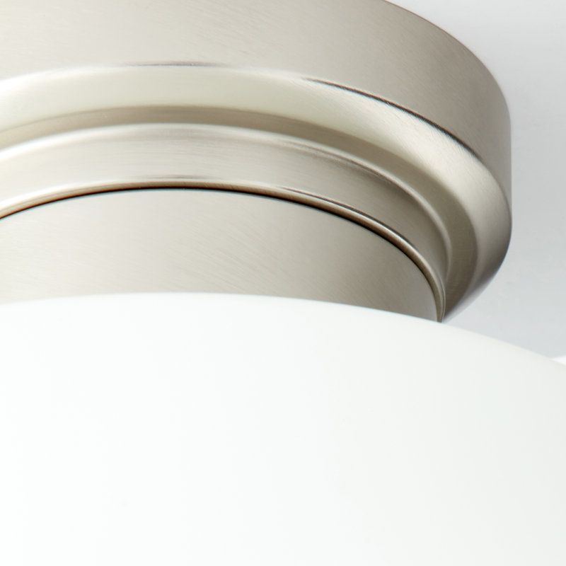 Ventilateur de plafond 1 lumière, Nickel satiné