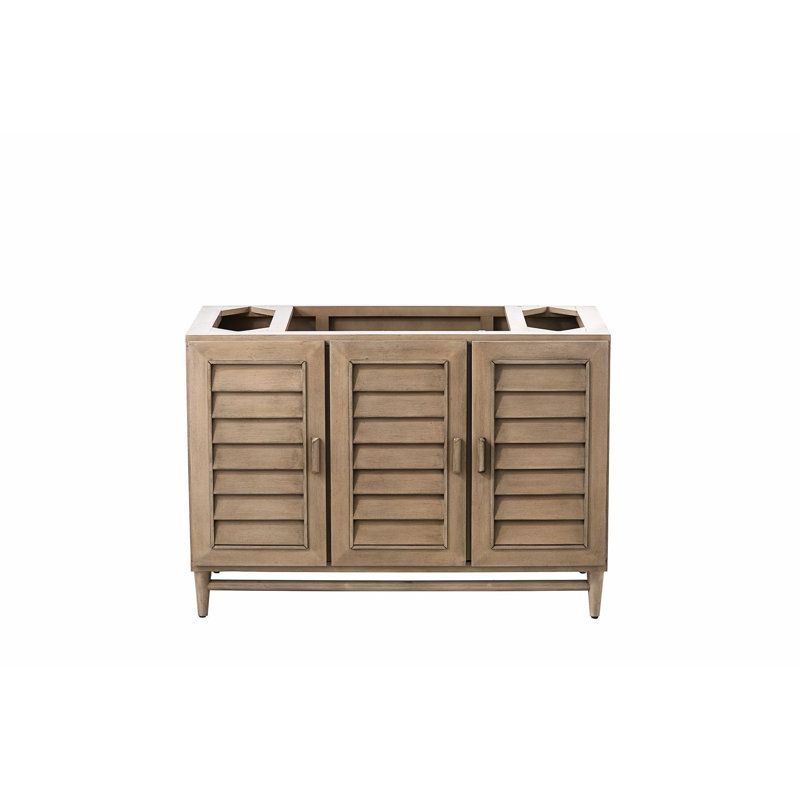 Portland 48'' W Single Vanity, Whitewashed Walnut, Charcoal Soapstone, Widespread