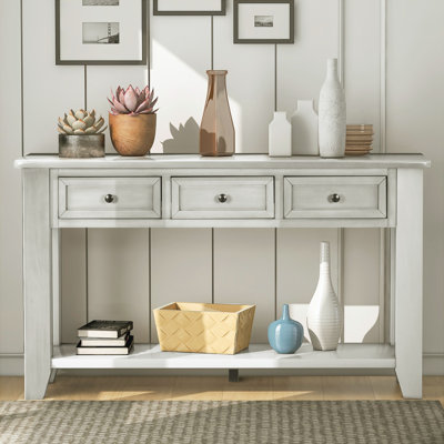 Shauney 55'' Console Table 55'' Modern Console Table Sofa Table with 3 Drawers and 1 Shelf
