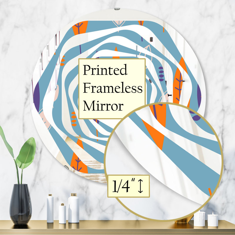 Miroir mural Coastal, H 23,6 po x l 23,6 po, Whirl Underwater Lake Leaves II