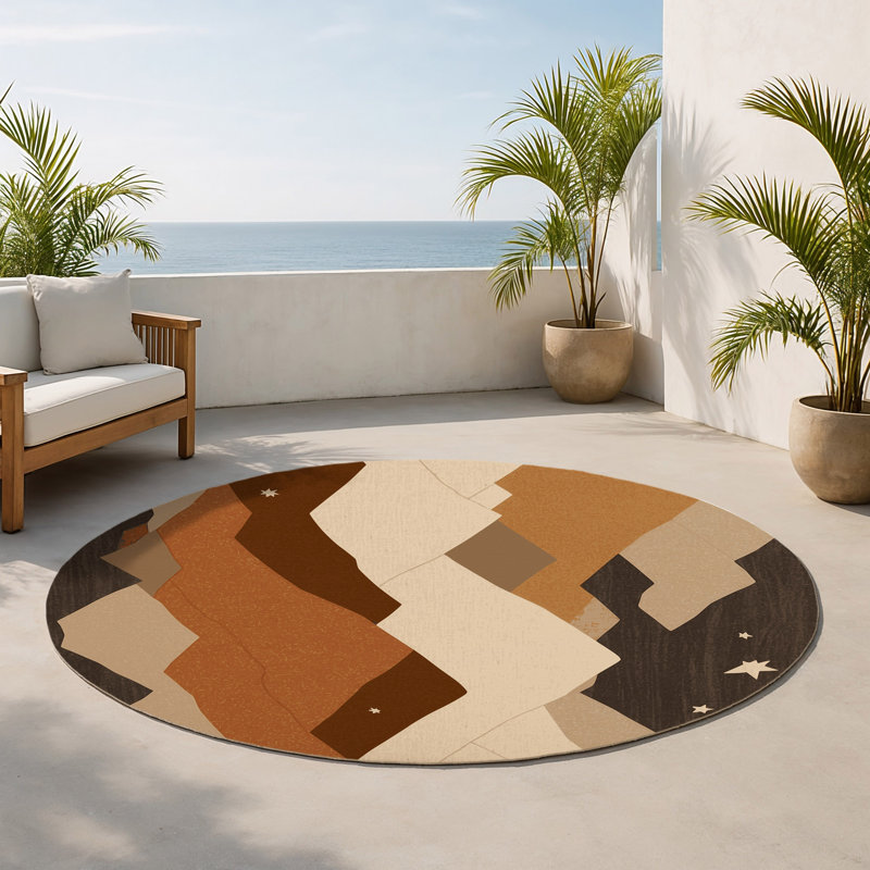 Tapis intérieur et extérieur Starlit Ravine, Rond 5 pi