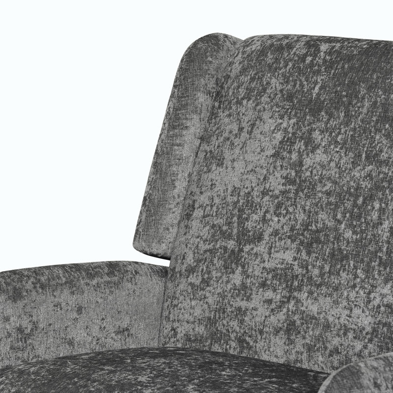 Upholstered Pushback Recliner, Gray Fabric