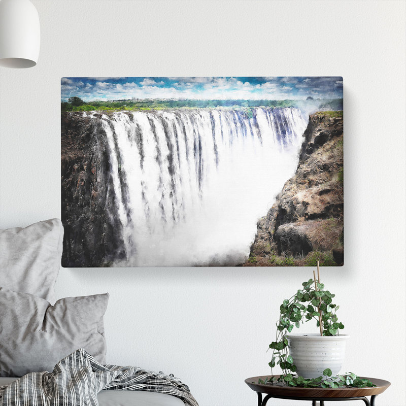 Victoria Falls In Zambia & Zimbabwe - Wrapped Canvas Print, 60cm H x 91cm W x 3cm D