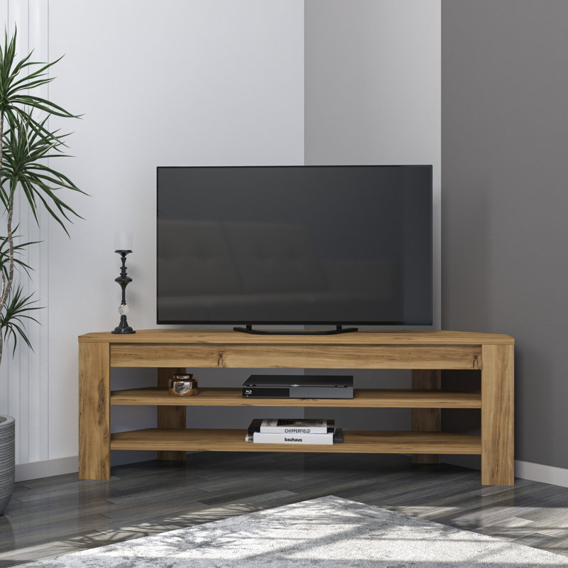 Meuble télé rustique en chêne avec de nombreuses tablettes, 47,2 x 15,7 x 15,0 pouces | 100% panneau de particules enduit de mélamine, épaisseur: 0,7 pouce | Design mural, parfait pour le salon et les espaces de divertissement, élégant et fonctionnel
