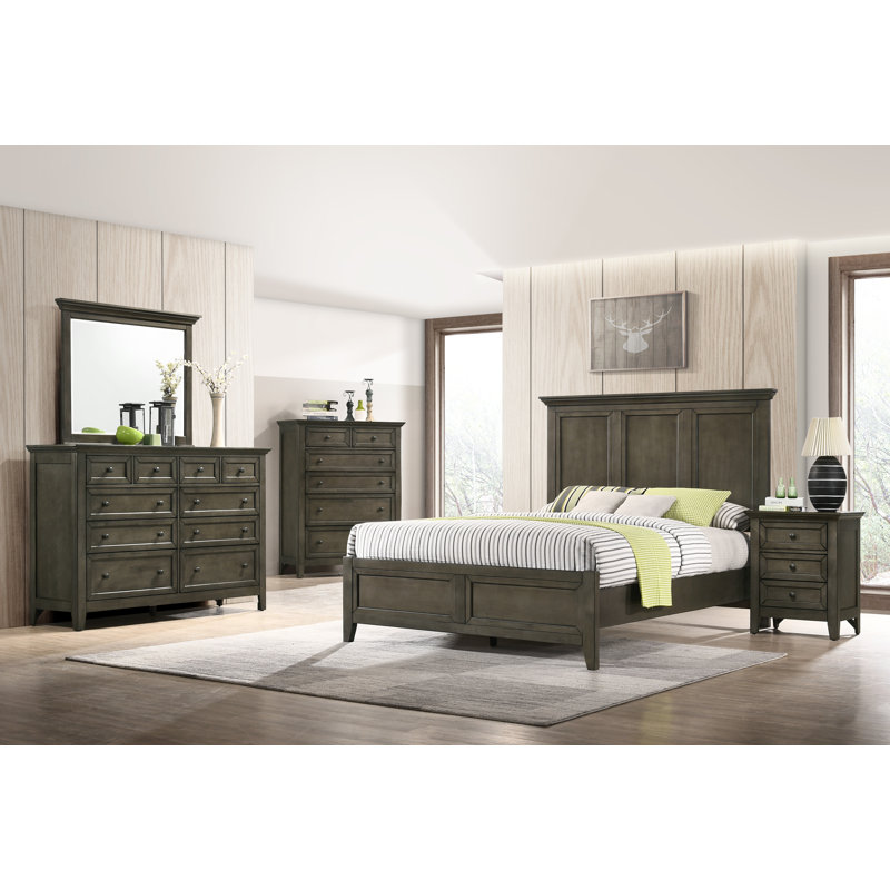 Gray Solid Wood 11-Drawer Transitional Dresser