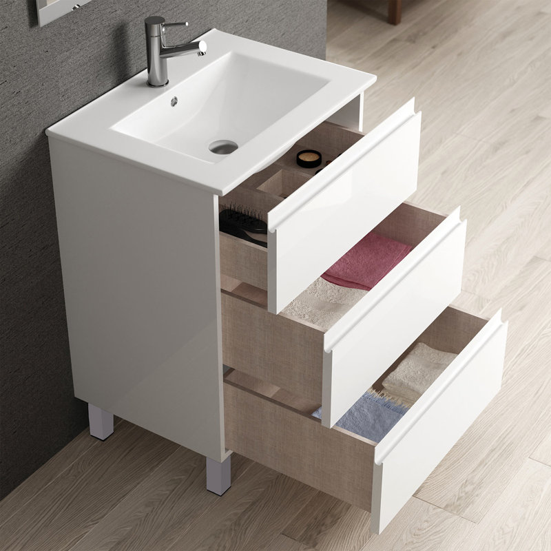 Ensemble de meuble-lavabo simple 31 po, Blanc lustré