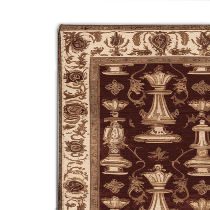 French Brown Indoor and Outdoor Area Rug, Rectangle 2' x 3'