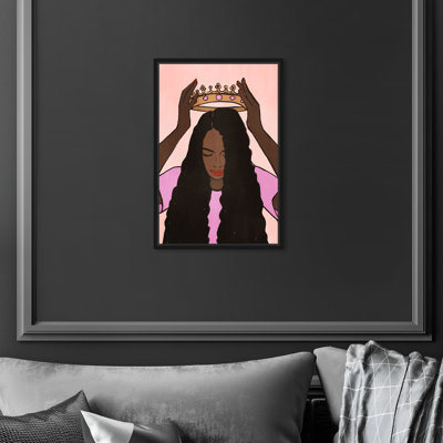 " Girl In Pink With Crown " Painting Print