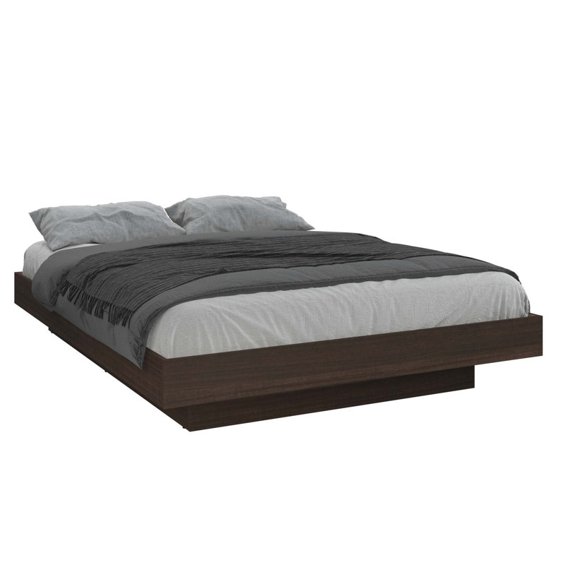 Zen Kappa Bedroom - Platform Bed only – Easy Assembly, No Box Spring Required, Walnut