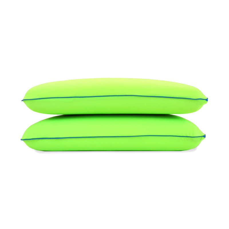 Memory Foam Fun Pillow Medium Standard Bed Pillow with Cool-to-the-Touch Cover, Lucky Green