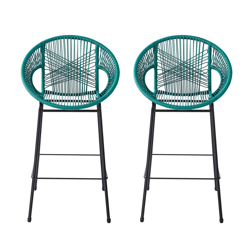 Bleu sarcelle, cadre, siège ergonomique profilé et élégant style tissé, idéal pour la cuisine de balcon
