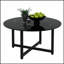 Table basse ronde avec plateau en verre