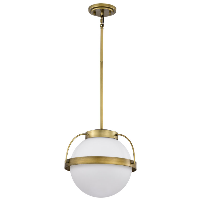 Luminaire suspendu sphère 1 lumière Whit, H 51,6 po x l 13 po x P 13 po, Laiton naturel