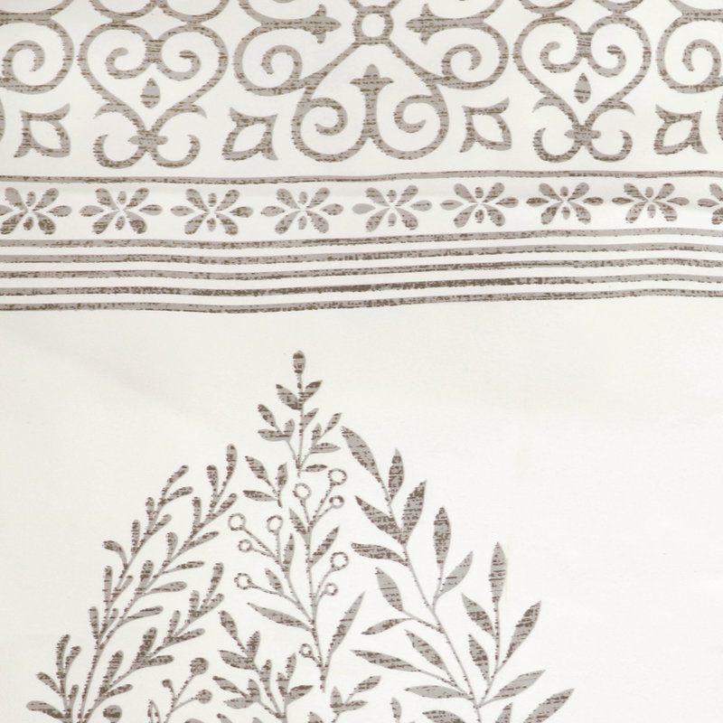 Teardrop Leaf Room Darkening Curtain Pair, Gray, 52" W x 84" L