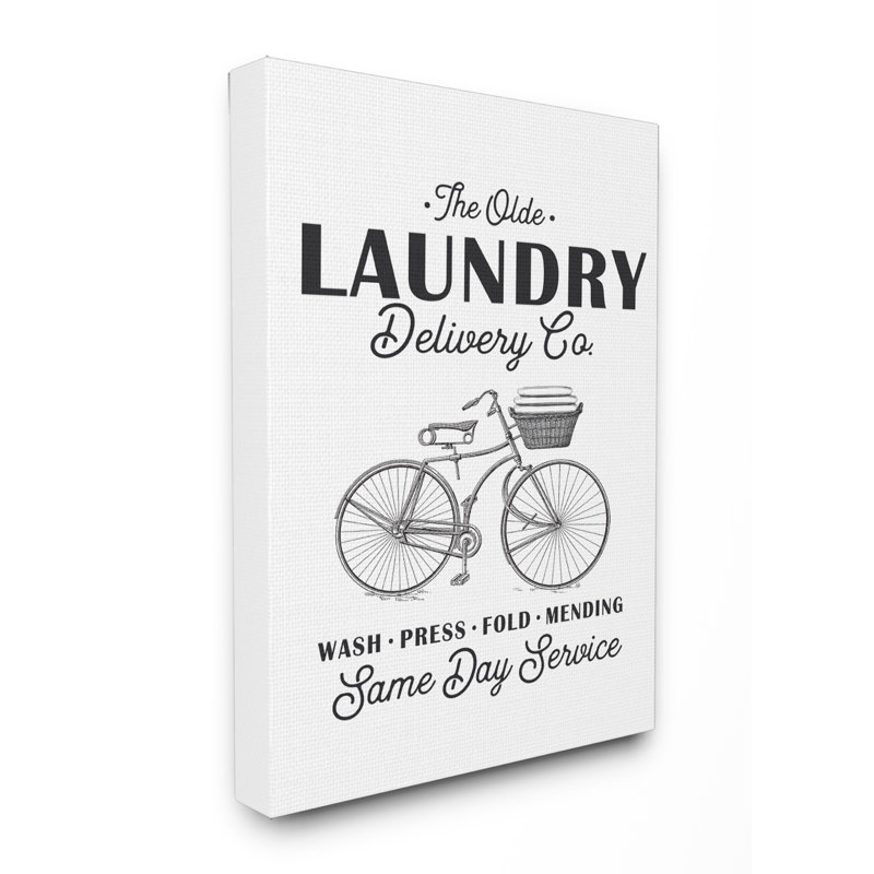 «Olde Laundry Livraison Co», reproduction d'art textuel rétro, H 20 po x l 16 po, Toile tendue