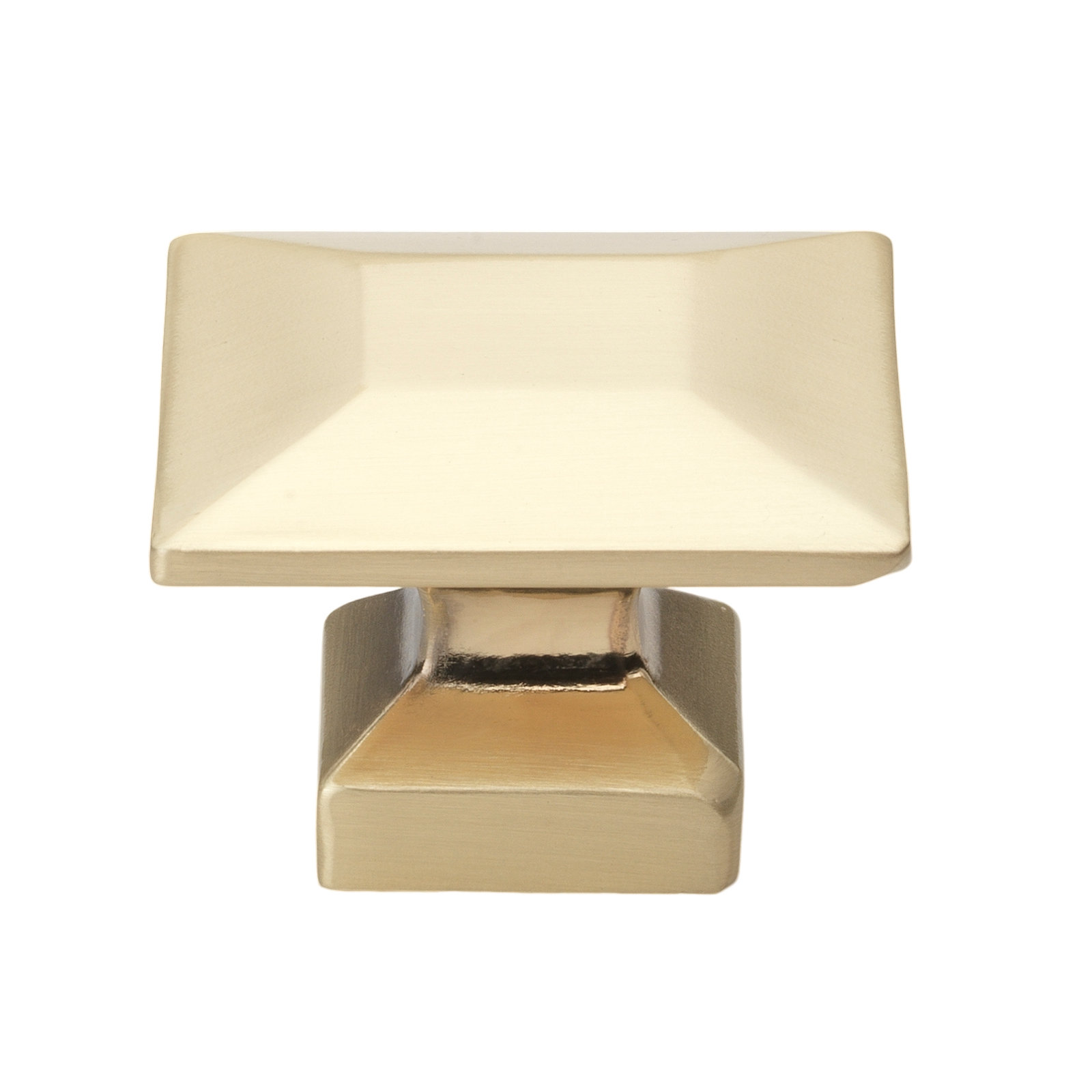 1 3/8" Length Square Knob, Champagne Gold