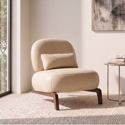 Chaise d'appoint moderne sans accoudoirs avec coussin